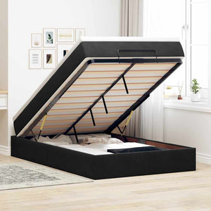 NNEVL Ottoman Bed with Mattress Black King Single Velvet