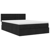 NNEVL Ottoman Bed with Mattress Black Queen Fabric