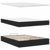 NNEVL Ottoman Bed with Mattress Black Queen Fabric