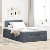 NNEVL Ottoman Bed with Mattress Dark Grey King Single Velvet