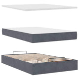 NNEVL Ottoman Bed with Mattress Dark Grey King Single Velvet