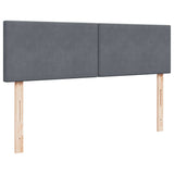 NNEVL Ottoman Bed with Mattress & LEDs Dark Grey Double Velvet