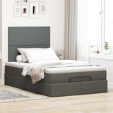 NNEVL Ottoman Bed with Mattress Dark Grey King Single Fabric