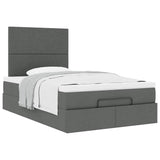 NNEVL Ottoman Bed with Mattress Dark Grey King Single Fabric