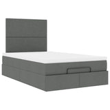NNEVL Ottoman Bed with Mattress Dark Grey King Single Fabric