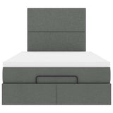 NNEVL Ottoman Bed with Mattress Dark Grey King Single Fabric