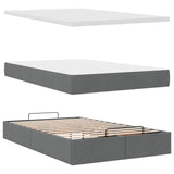 NNEVL Ottoman Bed with Mattress Dark Grey King Single Fabric