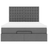 NNEVL Ottoman Bed with Mattress Dark Grey Queen Fabric