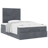 NNEVL Ottoman Bed with Mattresses Dark Grey King Single Velvet