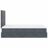 NNEVL Ottoman Bed with Mattresses Dark Grey King Single Velvet