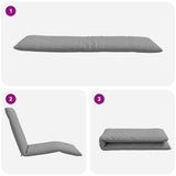 NNEVL Folding Sun lounger Grey 175x54x8.5 cm Oxford Fabric