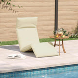 NNEVL Folding Sun lounger Cream 175x54x8.5 cm Oxford Fabric