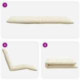 NNEVL Folding Sun lounger Cream 175x54x8.5 cm Oxford Fabric