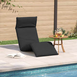 NNEVL Folding Sun lounger Black 175x54x8.5 cm Oxford Fabric