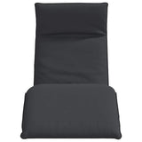 NNEVL Folding Sun lounger Black 175x54x8.5 cm Oxford Fabric