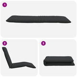NNEVL Folding Sun lounger Black 175x54x8.5 cm Oxford Fabric