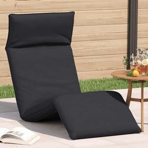 NNEVL Folding Sun lounger Black 175x54x8.5 cm Oxford Fabric