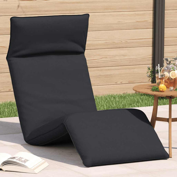 NNEVL Folding Sun lounger Black 175x54x8.5 cm Oxford Fabric