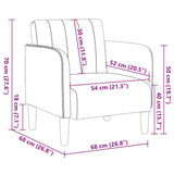 NNEVL Sofa Chair with Armrests Dark Grey 54 cm Velvet