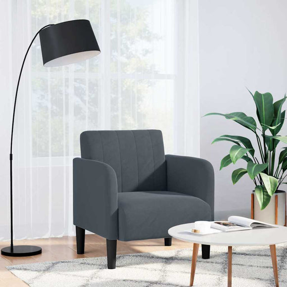 NNEVL Sofa Chair with Armrests Dark Grey 54 cm Velvet