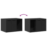 NNEVL Cat Litter Box Enclosure Black 60x40x40 cm Engineered Wood