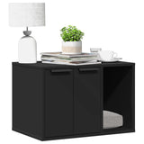 NNEVL Cat Litter Box Enclosure Black 60x40x40 cm Engineered Wood