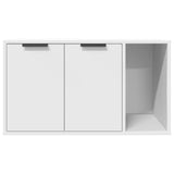 NNEVL Cat Litter Box Enclosure White 80x50x45 cm Engineered Wood