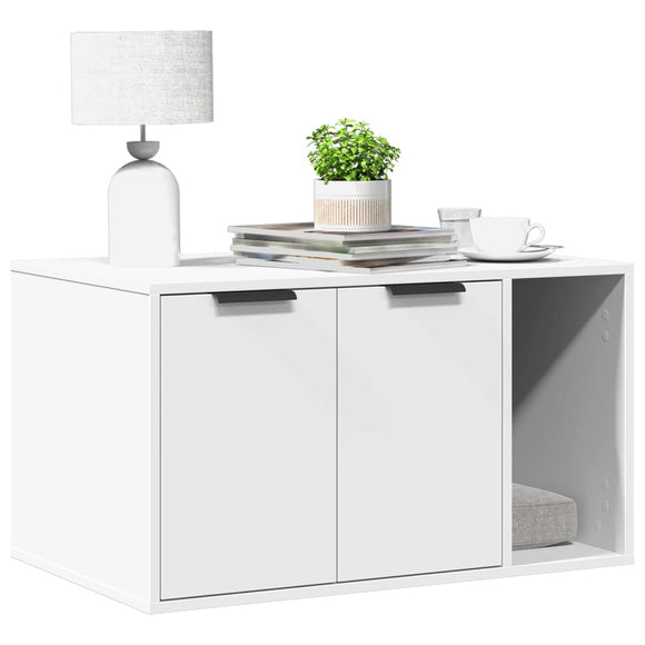 NNEVL Cat Litter Box Enclosure White 80x50x45 cm Engineered Wood