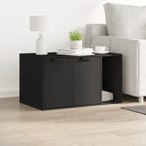 NNEVL Cat Litter Box Enclosure Black 80x50x45 cm Engineered Wood