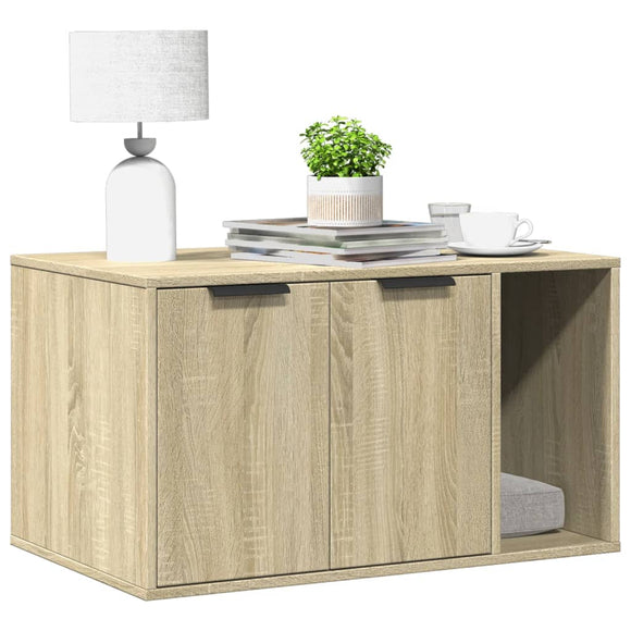 NNEVL Cat Litter Box Enclosure Sonoma Oak 80x50x45 cm Engineered Wood