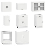 NNEVL 8 Piece Kitchen Cabinet Set "Porto" White Engineered Wood