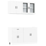 NNEVL 4 Piece Kitchen Cabinet Set "Porto" White Engineered Wood
