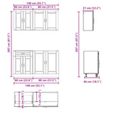 NNEVL 4 Piece Kitchen Cabinet Set "Porto" White Engineered Wood