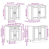 NNEVL 4 Piece Kitchen Cabinet Set "Porto" White Engineered Wood