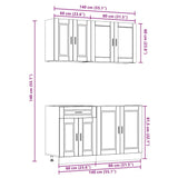 NNEVL 4 Piece Kitchen Cabinet Set "Porto" White Engineered Wood