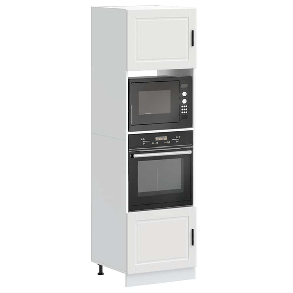 NNEVL Oven Cabinets 2 pcs Porto White Engineered Wood