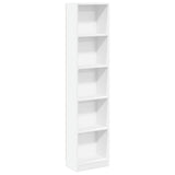 NNEVL Bookcase White 40x24x176 cm Engineered Wood