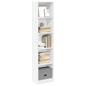 NNEVL Bookcase White 40x24x176 cm Engineered Wood
