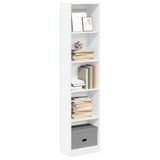NNEVL Bookcase White 40x24x176 cm Engineered Wood
