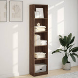 NNEVL Bookcase Brown Oak 40x24x176 cm Engineered Wood