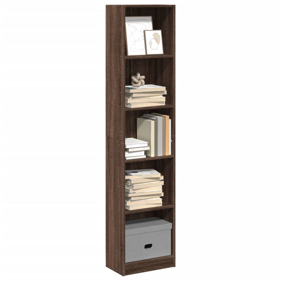 NNEVL Bookcase Brown Oak 40x24x176 cm Engineered Wood