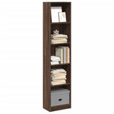 NNEVL Bookcase Brown Oak 40x24x176 cm Engineered Wood