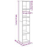 NNEVL Bookcase Sonoma Oak 40x30x189 cm Engineered Wood