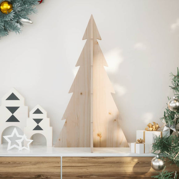NNEVL Wooden Christmas Tree for Decoration 80 cm Solid Wood Pine