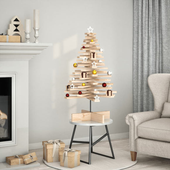 NNEVL Wooden Christmas Tree for Decoration 100 cm Solid Wood Pine