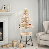NNEVL Wooden Christmas Tree for Decoration 100 cm Solid Wood Pine