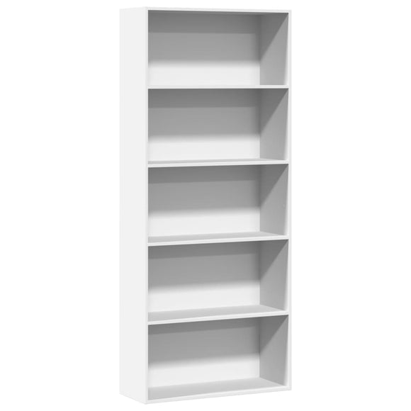 NNEVL Book Cabinet White 80x30x189 cm Engineered Wood