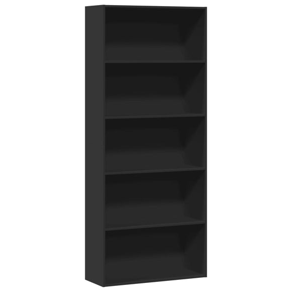 NNEVL Book Cabinet Black 80x30x189 cm Engineered Wood