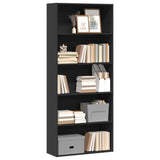 NNEVL Book Cabinet Black 80x30x189 cm Engineered Wood