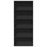 NNEVL Book Cabinet Black 80x30x189 cm Engineered Wood